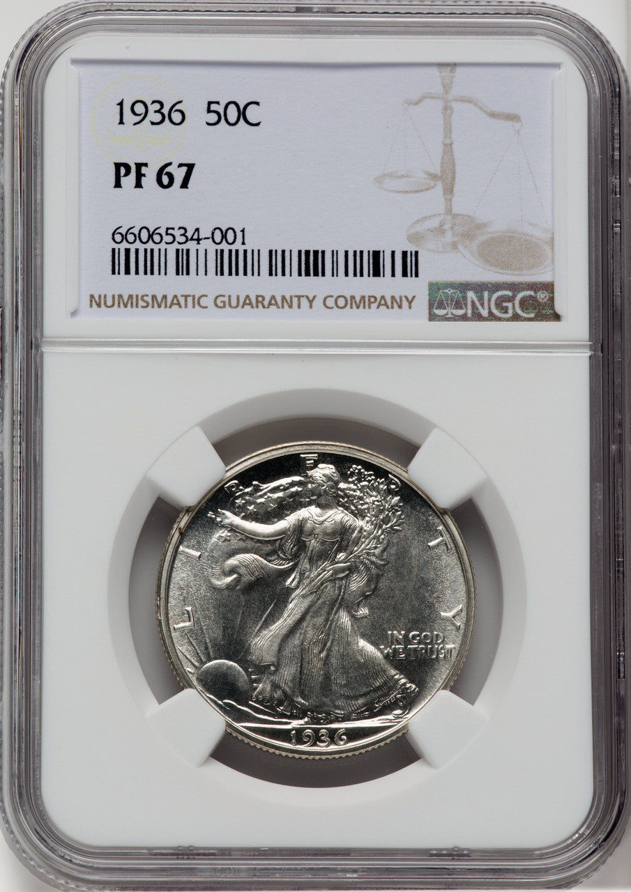 1936 50C Proof Walking Liberty Half Dollar NGC PR67