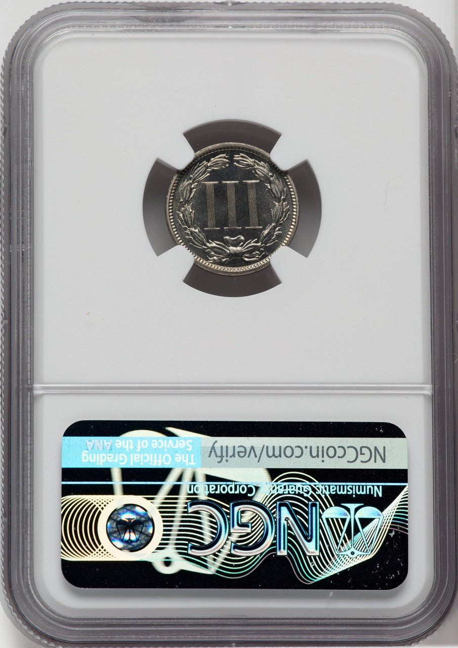 1883 3CN Proof Three Cent Nickel NGC PR68