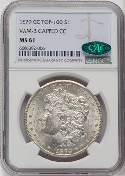 1879-CC $1 VAM 3 Capped Die CAC Morgan Dollar NGC MS61