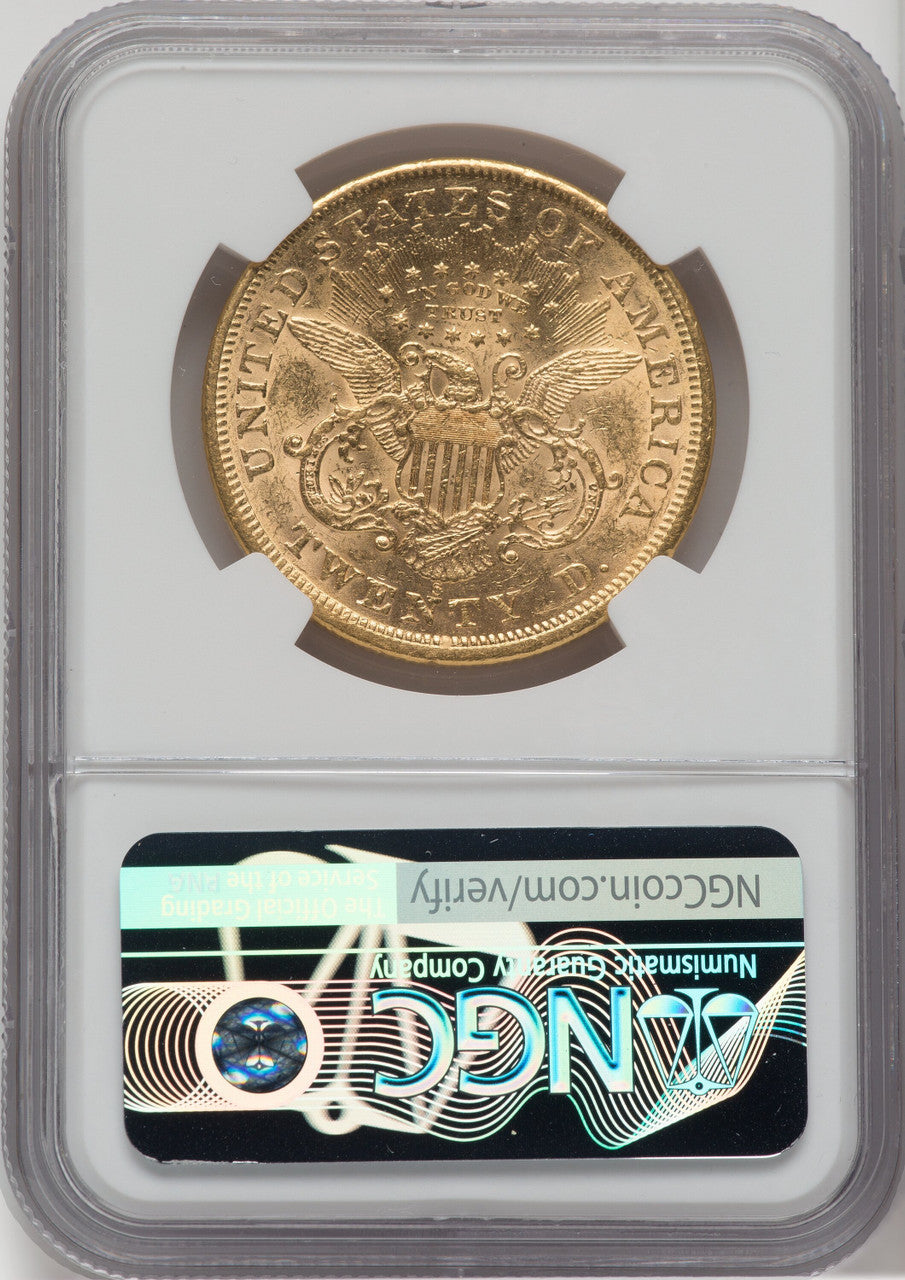1866-S $20 MOTTO Liberty Double Eagle NGC AU58