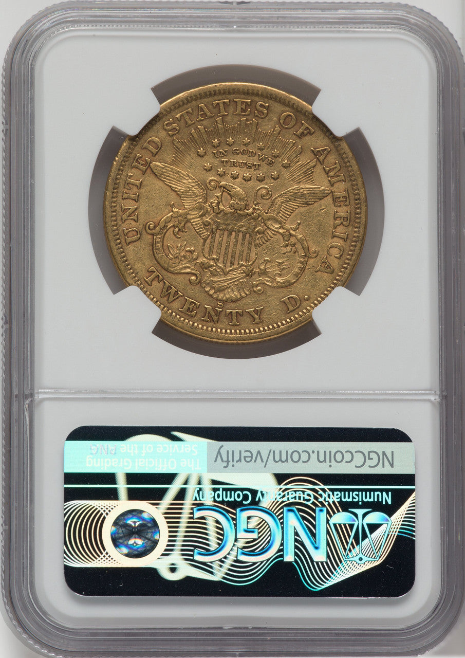 1867-S $20 Liberty Double Eagle NGC XF45