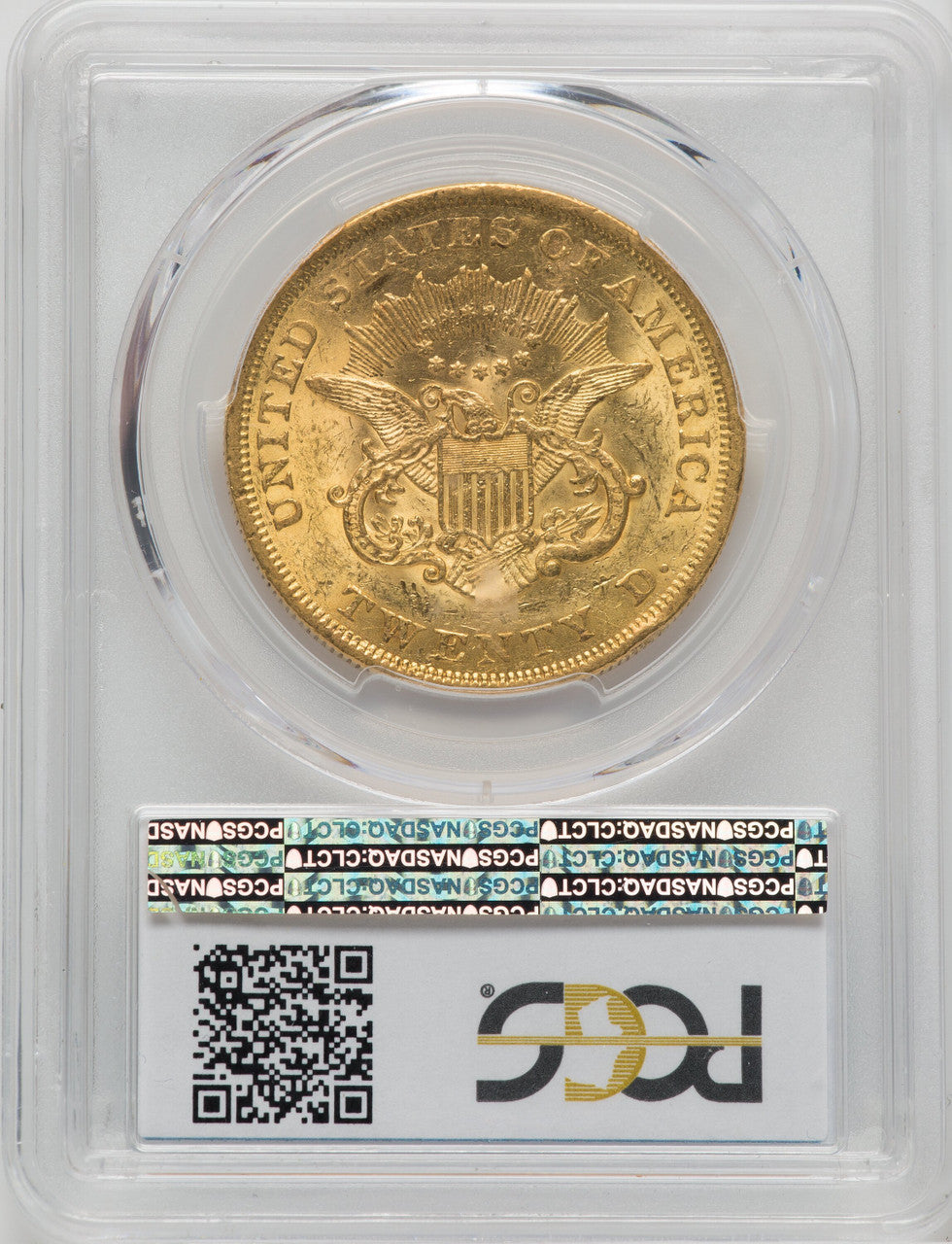 1857 $20 Liberty Double Eagle PCGS MS60