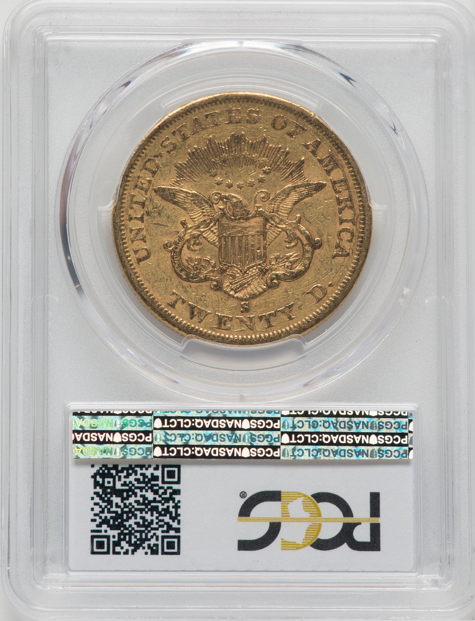 1861-S $20 Liberty Double Eagle PCGS XF40