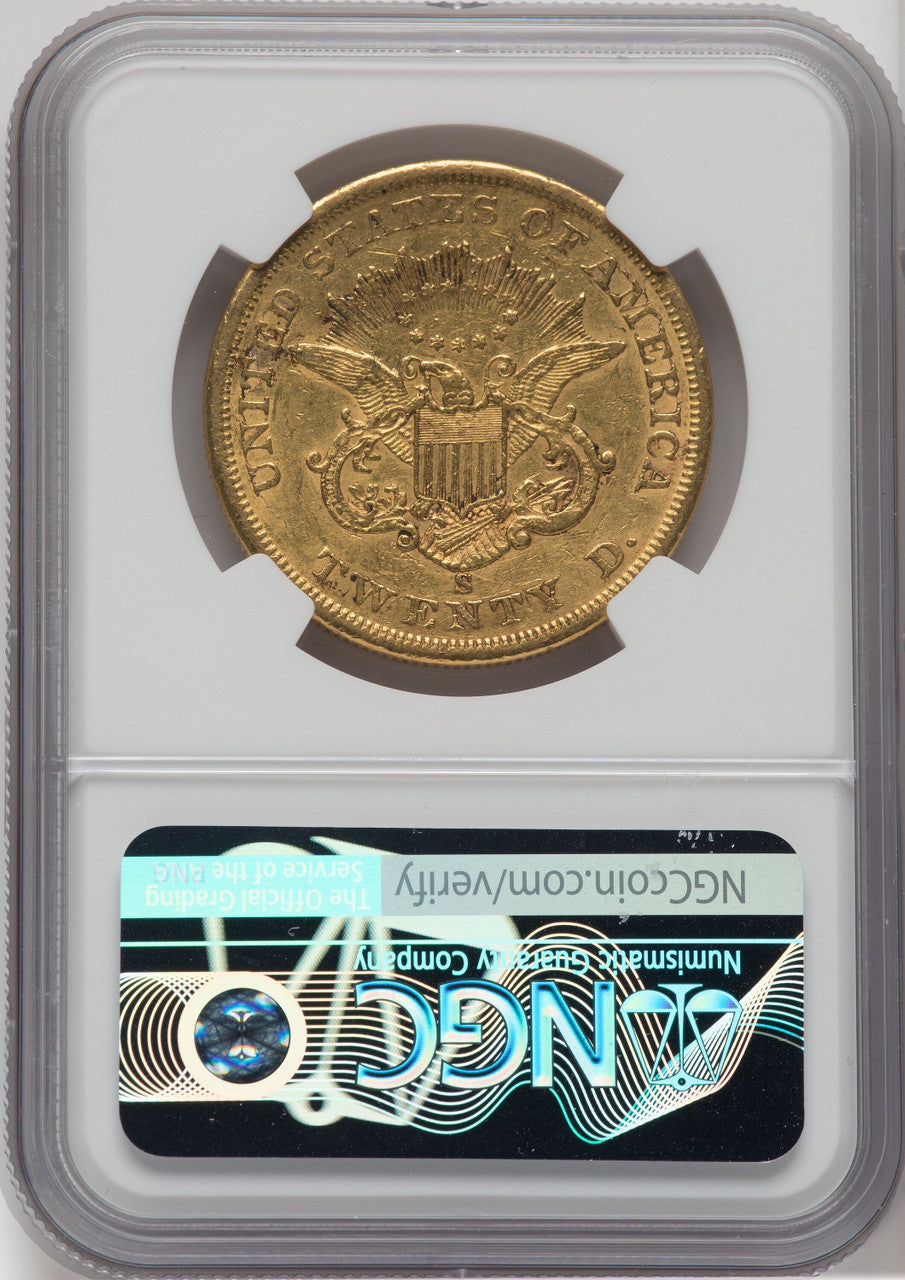 1861-S $20 Liberty Double Eagle NGC AU53