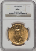1913-S $20 Saint-Gaudens Double Eagle NGC MS61