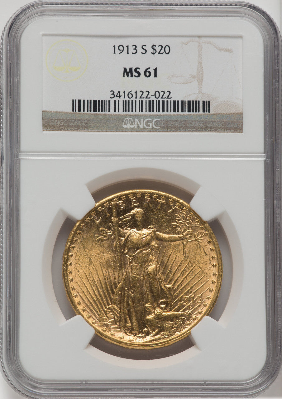 1913-S $20 Saint-Gaudens Double Eagle NGC MS61