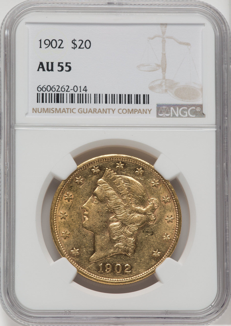 1902 $20 Liberty Double Eagle NGC AU55