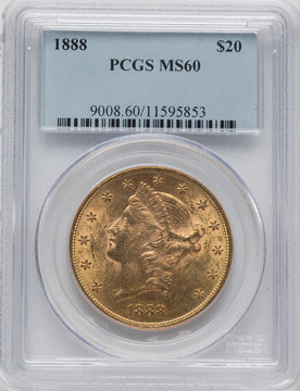 1888 $20 Liberty Double Eagle PCGS MS60