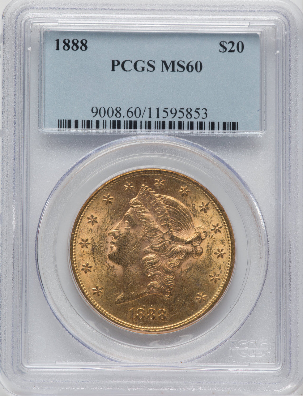 1888 $20 Liberty Double Eagle PCGS MS60