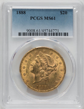1888 $20 Liberty Double Eagle PCGS MS61