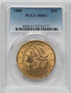 1888 $20 Liberty Double Eagle PCGS MS61