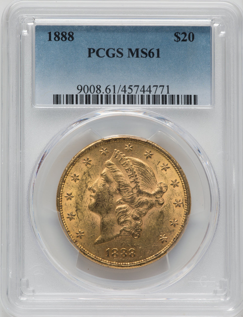 1888 $20 Liberty Double Eagle PCGS MS61
