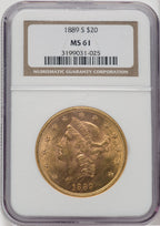 1889-S $20 Liberty Double Eagle NGC MS61