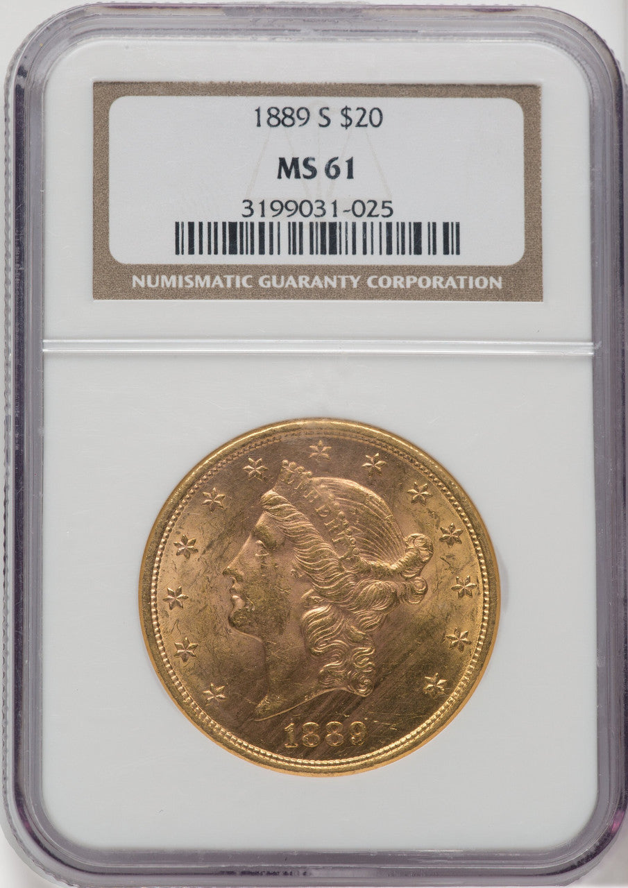 1889-S $20 Liberty Double Eagle NGC MS61
