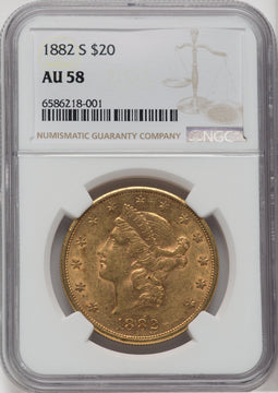 1882-S $20 Liberty Double Eagle NGC AU58 (760808044)
