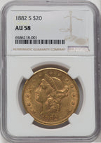 1882-S $20 Liberty Double Eagle NGC AU58 (760808044)
