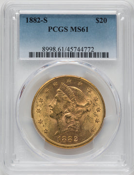 1882-S $20 Liberty Double Eagle PCGS MS61