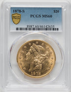 1878-S $20 Liberty Double Eagle PCGS MS60
