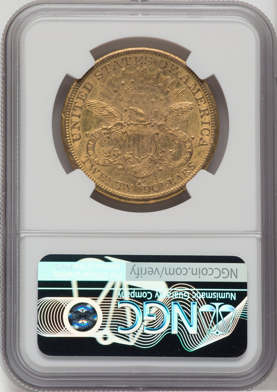 1879-S $20 Liberty Double Eagle NGC AU58