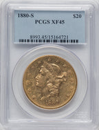 1880-S $20 Liberty Double Eagle PCGS XF45