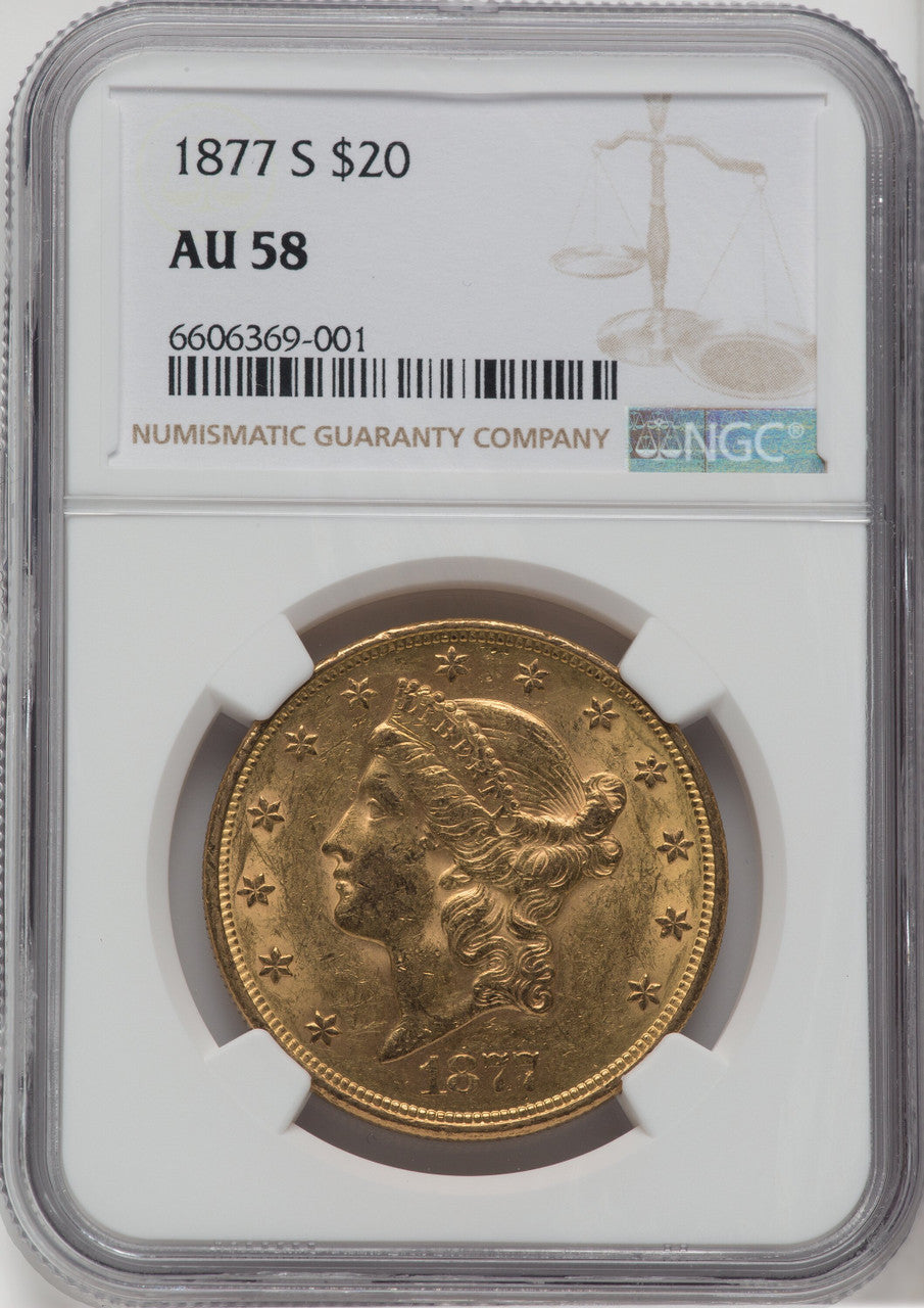1877-S $20 Liberty Double Eagle NGC AU58 (760875023)