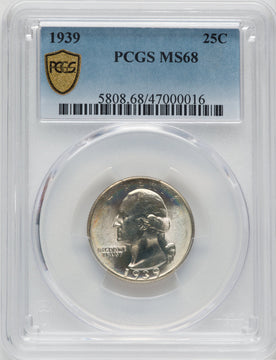 1939 25C Washington Quarter PCGS MS68