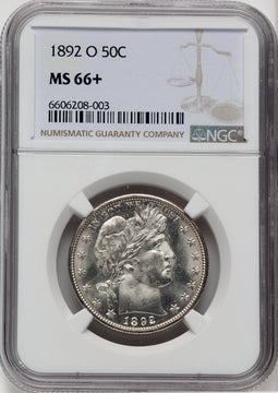 1892-O 50C NGC Plus Barber Half Dollar NGC MS66+
