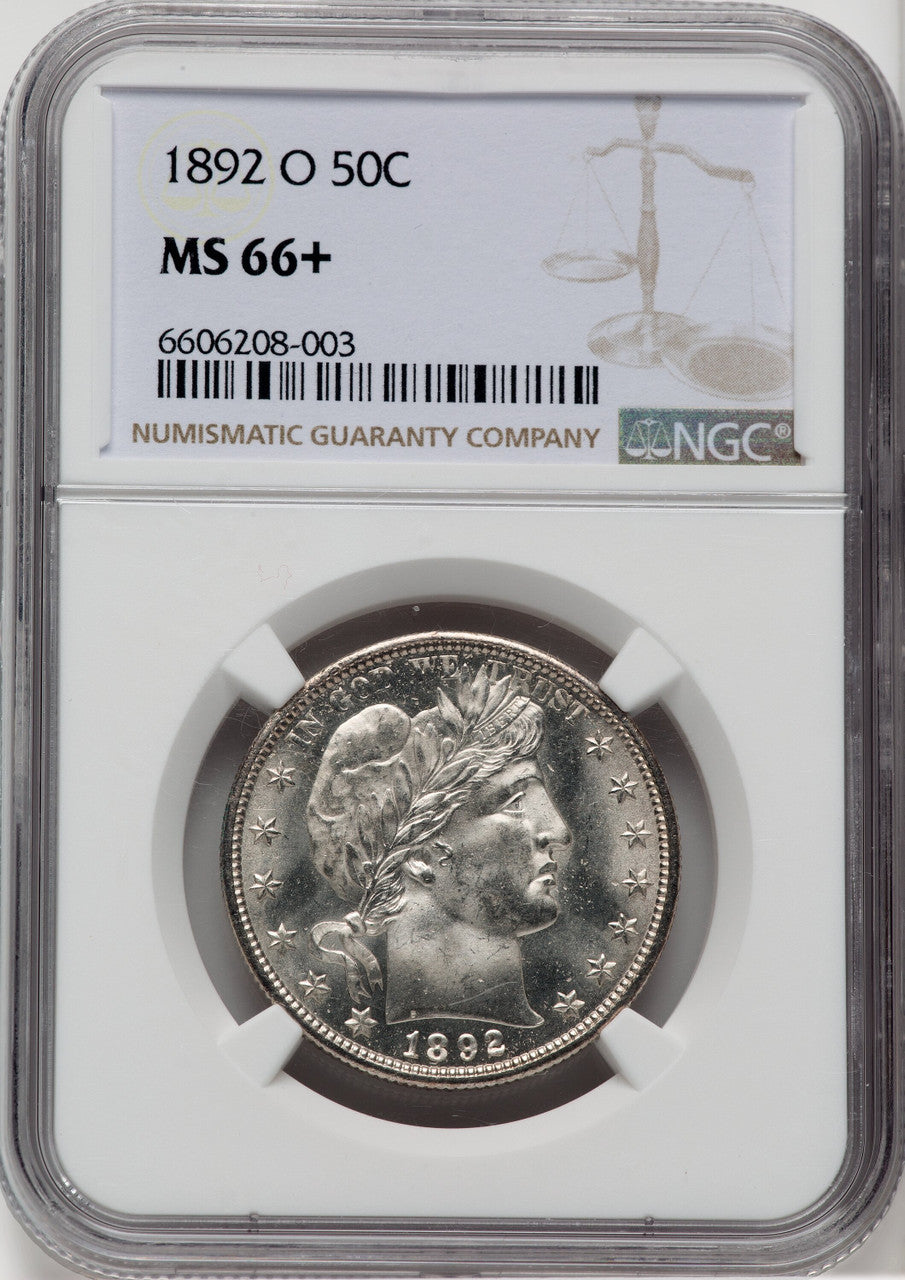 1892-O 50C NGC Plus Barber Half Dollar NGC MS66+
