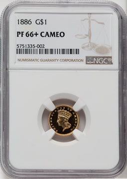 1886 G$1 CA NGC Plus Proof Gold Dollar NGC PR66+