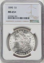 1890 $1 NGC Plus Morgan Dollar NGC MS65+