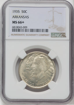 1935 50C Arkansas NGC Plus Commemorative Silver NGC MS66+