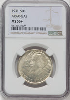 1935 50C Arkansas NGC Plus Commemorative Silver NGC MS66+