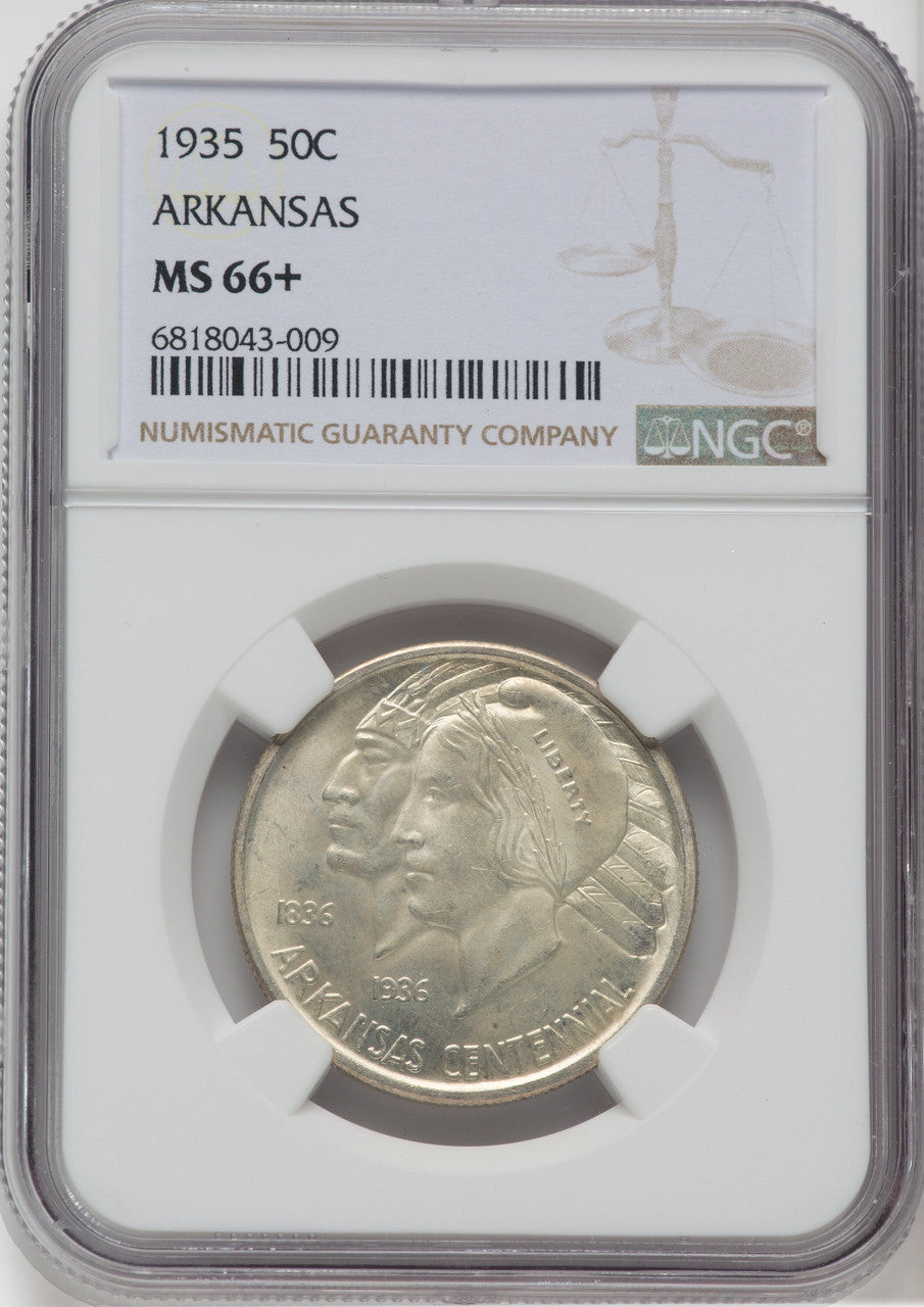 1935 50C Arkansas NGC Plus Commemorative Silver NGC MS66+