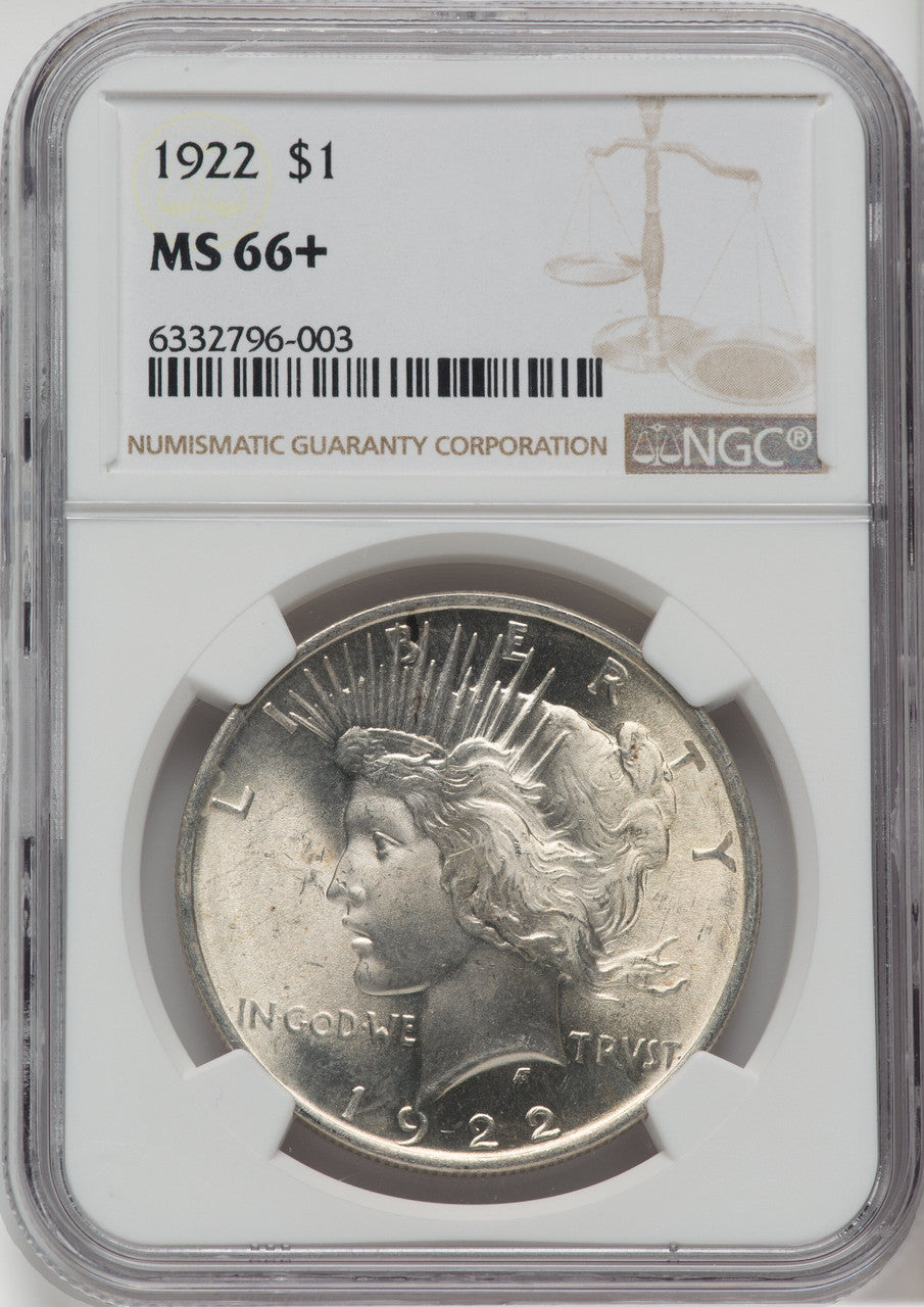 1922 $1 Peace Dollar NGC MS66+
