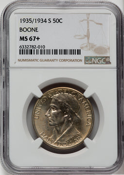 1935/34-S 50C Boone Commemorative Silver NGC MS67+