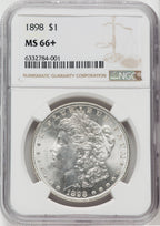 1898 $1 NGC Plus Morgan Dollar NGC MS66+