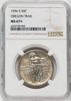 1936-S 50C Oregon NGC Plus Commemorative Silver NGC MS67+