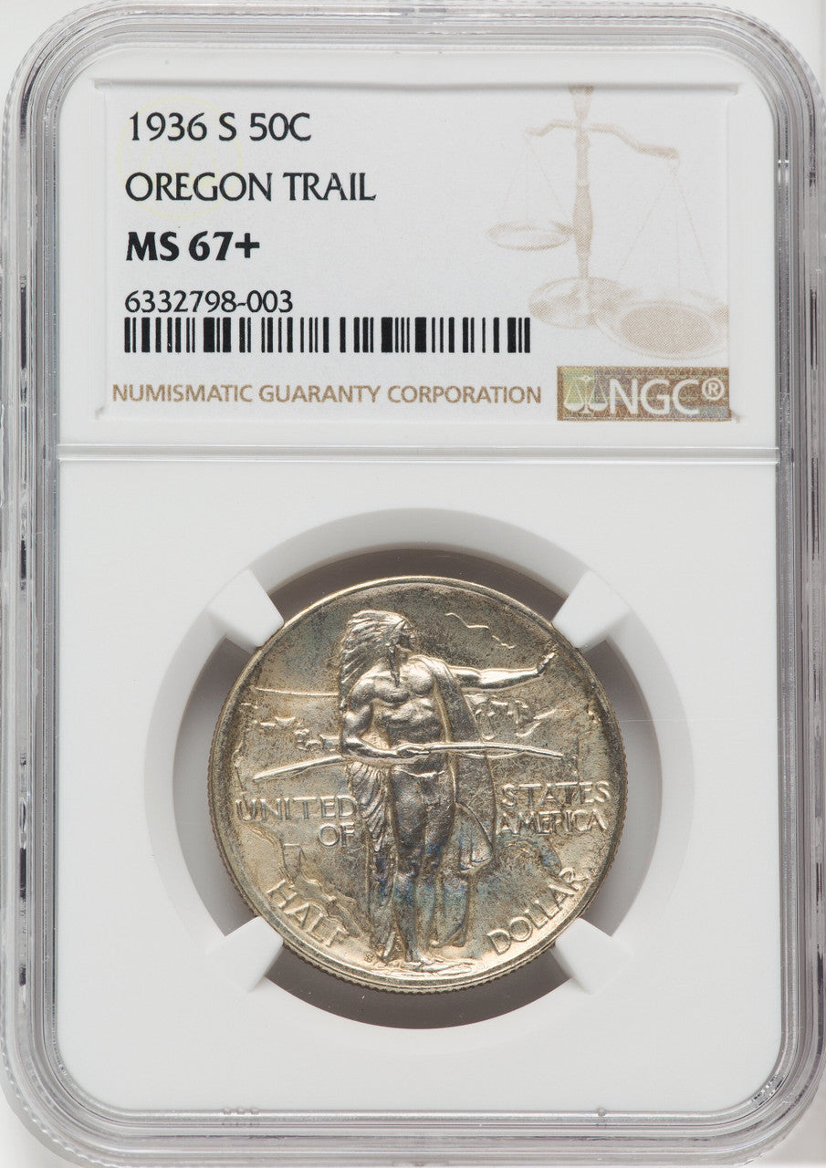 1936-S 50C Oregon NGC Plus Commemorative Silver NGC MS67+