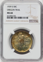 1939-S 50C Oregon Commemorative Silver NGC MS68