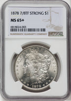 1878 7/8TF $1 STRONG NGC Plus Morgan Dollar NGC MS65+