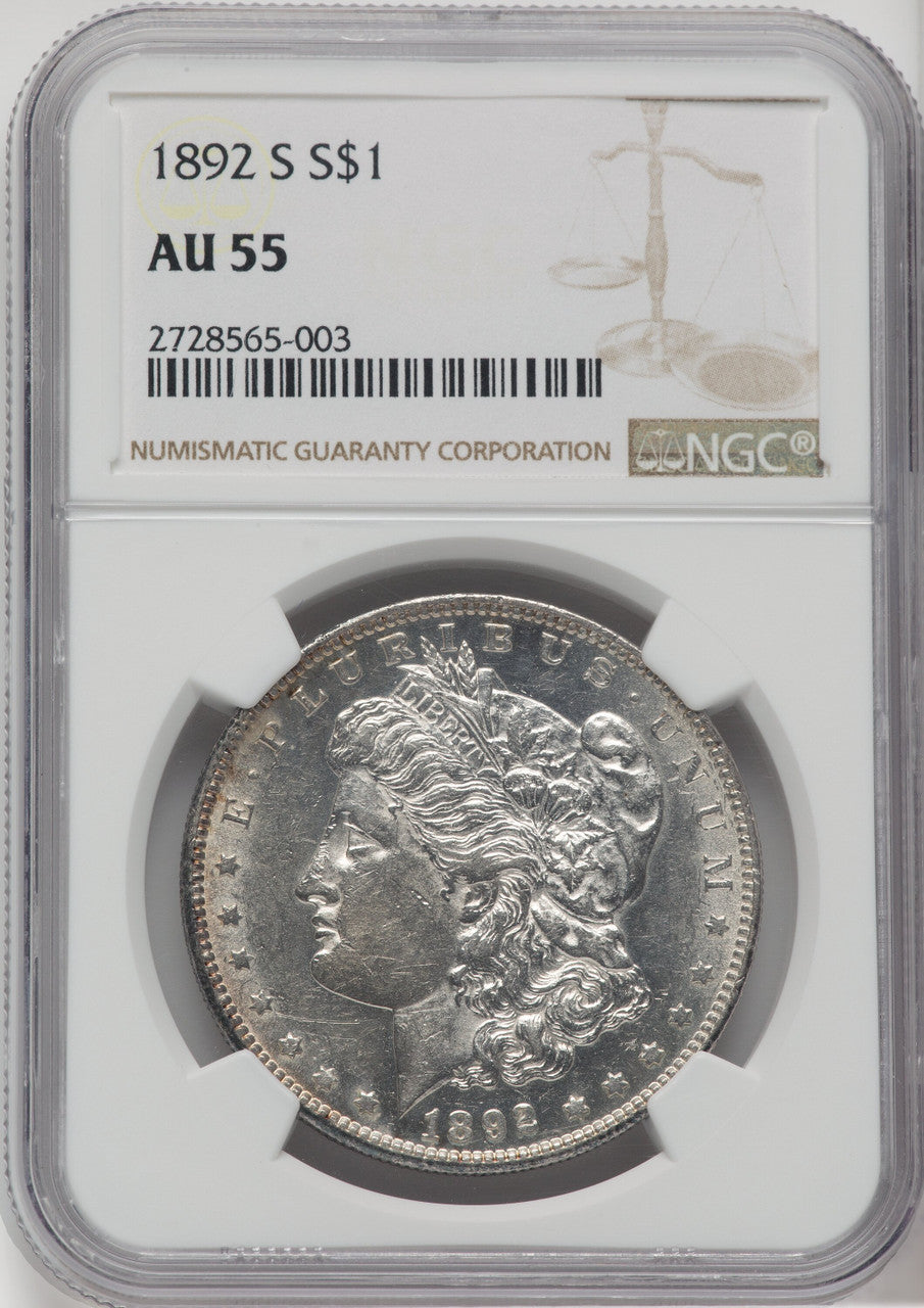 1892-S $1 Morgan Dollar NGC AU55