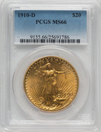 1910-D $20 Saint-Gaudens Double Eagle PCGS MS66