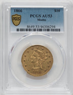 1866 $10 Liberty Eagle PCGS AU53