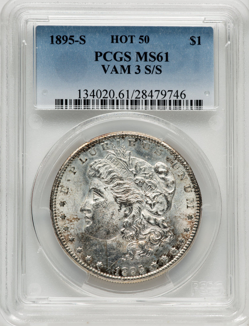 1895-S/S $1 VAM-3 Morgan Dollar PCGS MS61