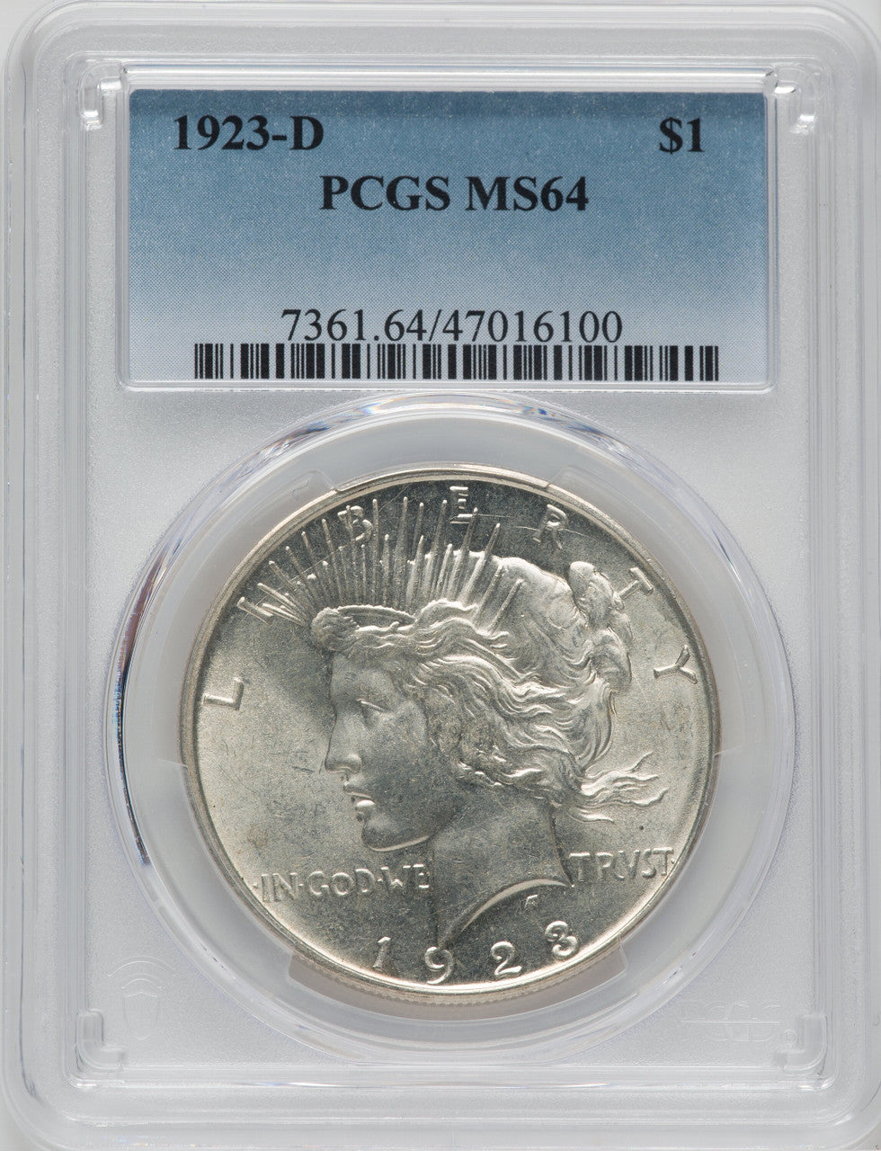 1923-D $1 Peace Dollar PCGS MS64