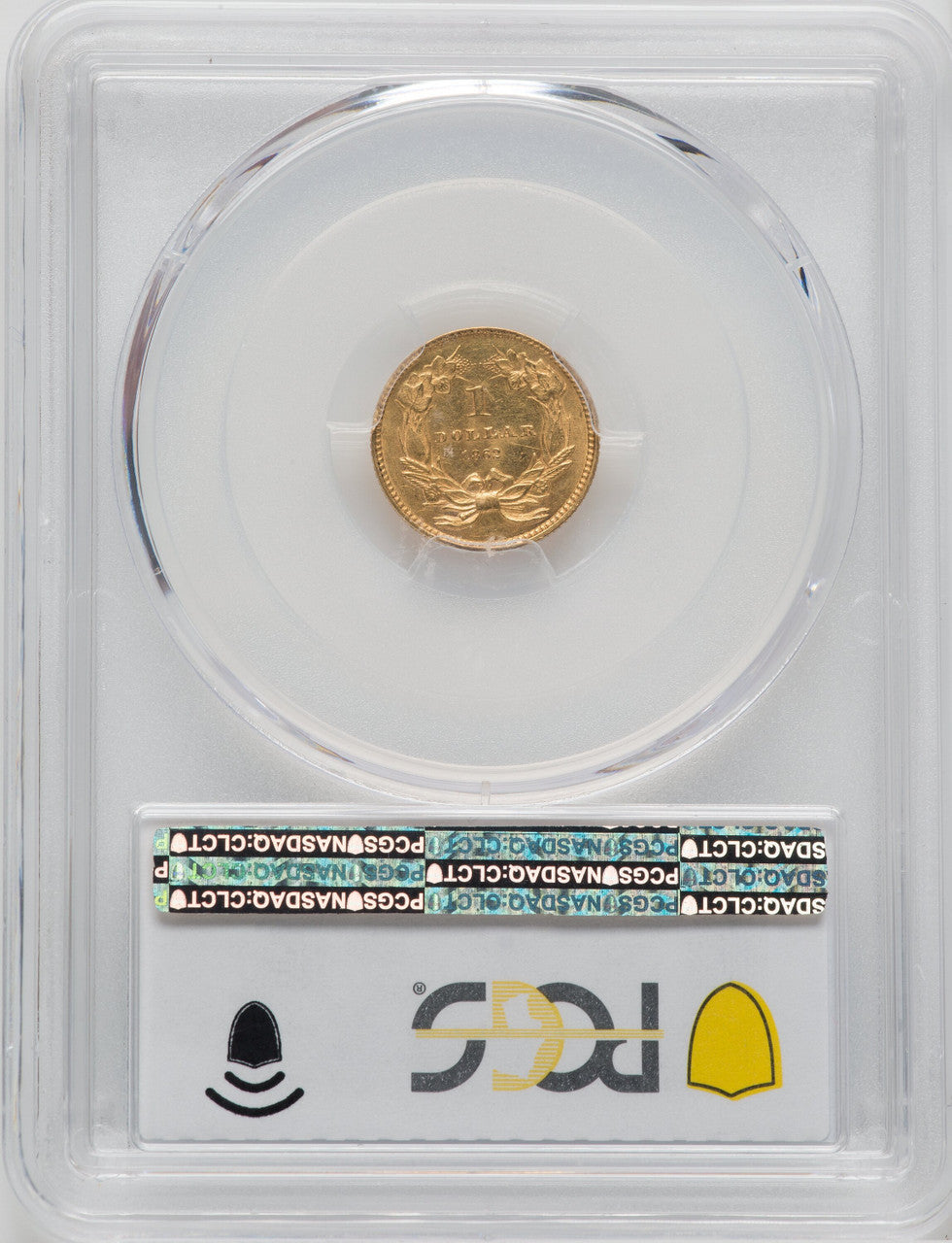 1862 G$1 Gold Dollar PCGS MS62