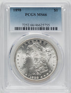 1898 $1 Morgan Dollar PCGS MS66