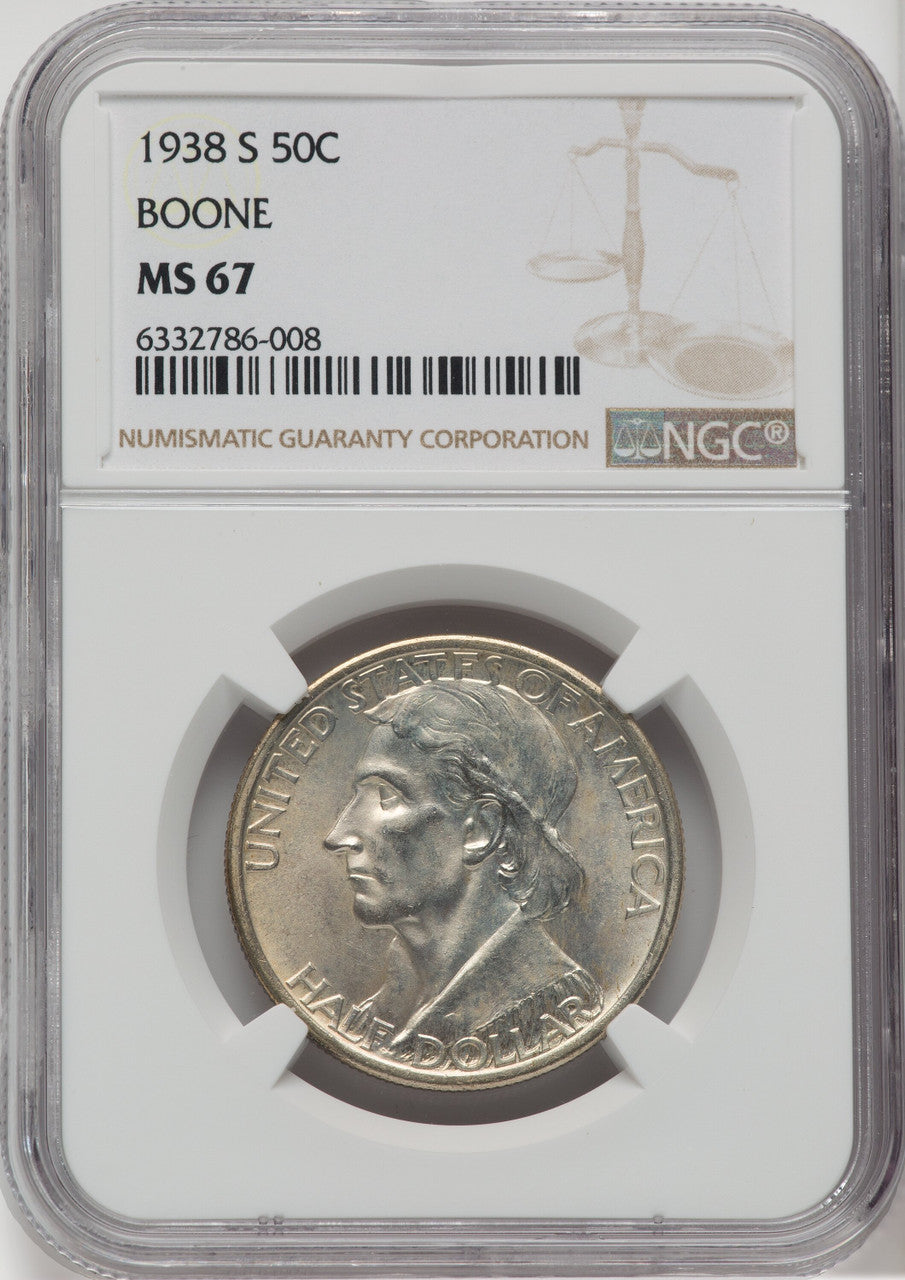 1938-S 50C Boone Commemorative Silver NGC MS67
