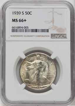 1939-S 50C NGC Plus Walking Liberty Half Dollar NGC MS66+