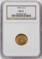 1898 $2.50 Liberty Quarter Eagle NGC MS61
